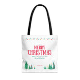 Merry Christmas Tote Bags White, Reusable Canvas Tote Bags, Available in Different Size - Infinite Pack